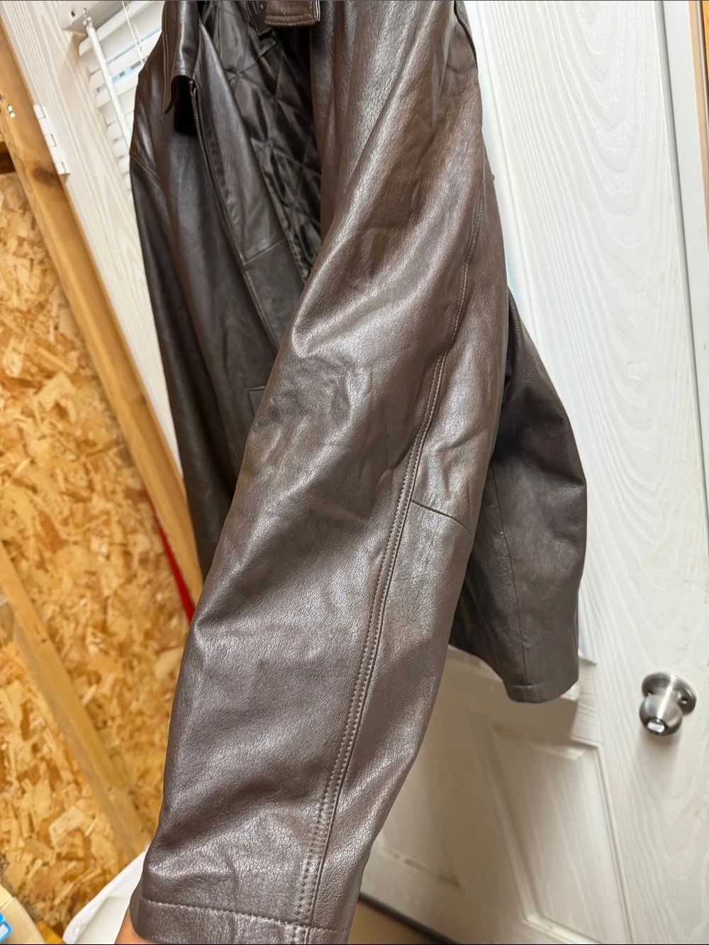 Vintage Old 100% brown Leather Mens Jacket..XXXL